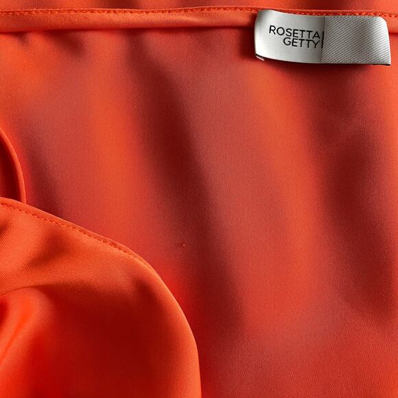 NWT Rosetta Getty Twist Front Slip Dress Size 10 Orange Fluid Satin - Picture 16 of 16